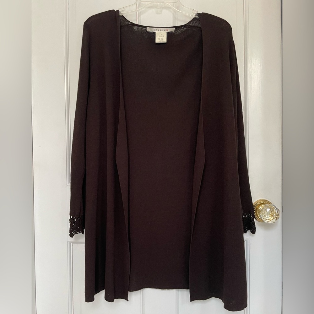 Studio M Deep Brown open front sweater cardigan